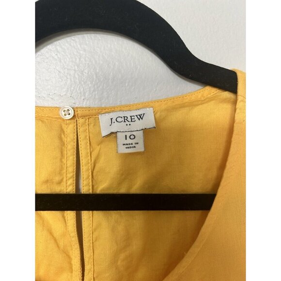 J Crew Mini Dress Womens 10 Yellow Pineapple Cotton Lightweight Breezy Tropical - Picture 5 of 8